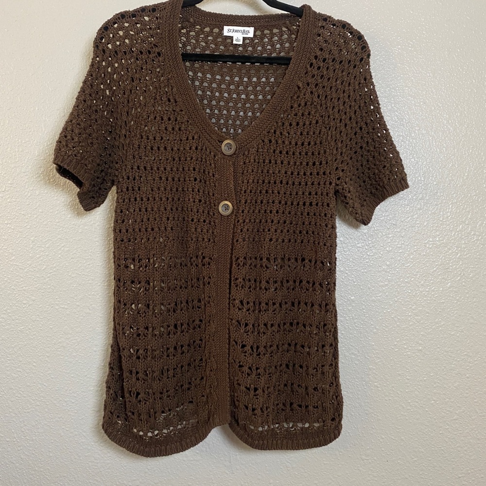 Brown Open Knit Cardigan Large Forest Fairy Cottagecore Fairycore Autumn Fall
